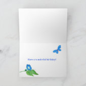 Aangepaste leeftijd neef met Butterflies-kaart Feestdagen Kaart (Binnen)