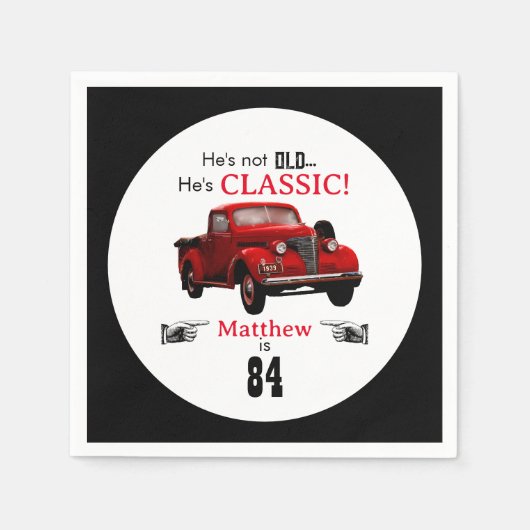 Aangepaste leeftijd niet oud maar rode klassieke 1 servet (Voorkant)
