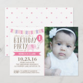 Aangepaste leeftijd olifant geboortedag | Geboorte Kaart (Voorkant / Achterkant)