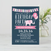 Aangepaste leeftijd olifant geboortedag | Geboorte Kaart (Staand voorkant)