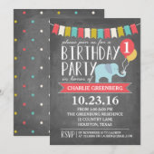 Aangepaste leeftijd olifant geboortedag | Geboorte Kaart (Voorkant / Achterkant)