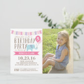 Aangepaste leeftijd olifant geboortedag | Geboorte Kaart (Staand voorkant)