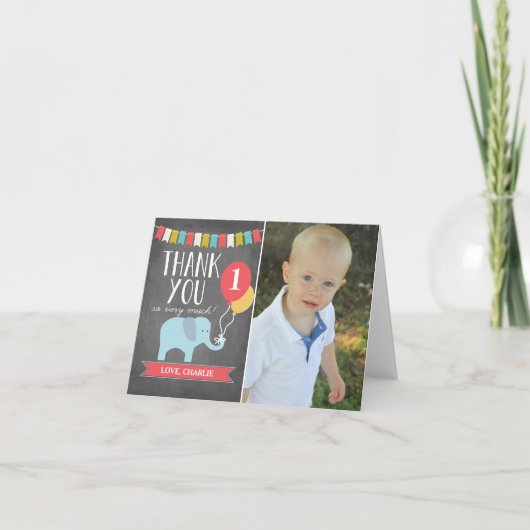 Aangepaste leeftijd Olifant | Verjaardag Dankkaart Bedankkaart (Voorkant)