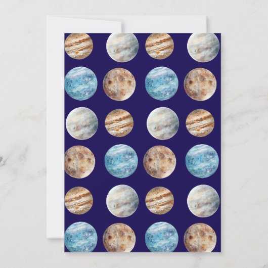 Aangepaste leeftijd Outer Space Astronaut Verjaard Kaart (Achterkant)