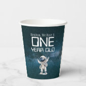 Aangepaste leeftijd Outer Space verjaardagsfeestje Papieren Bekers (Achterkant)