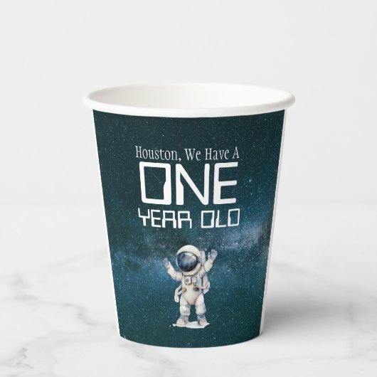 Aangepaste leeftijd Outer Space verjaardagsfeestje Papieren Bekers (Achterkant)