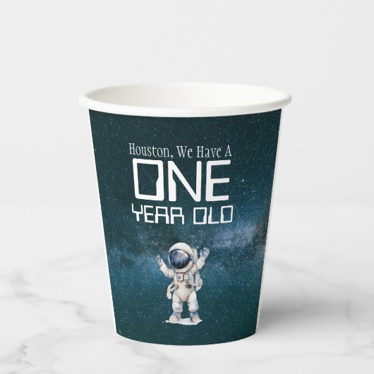 Aangepaste leeftijd Outer Space verjaardagsfeestje Papieren Bekers (Voorkant)