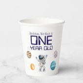 Aangepaste leeftijd Outer Space verjaardagsfeestje Papieren Bekers (Achterkant)