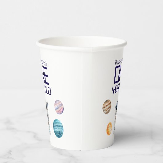Aangepaste leeftijd Outer Space verjaardagsfeestje Papieren Bekers (Rechts)
