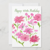 Aangepaste leeftijd roze bloemen Waterverf bloemen (Voorkant)