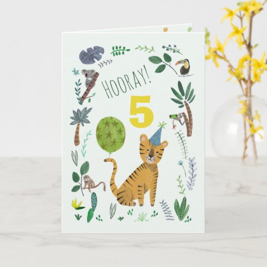 Aangepaste leeftijd tijger kaart (Gele Bloem)