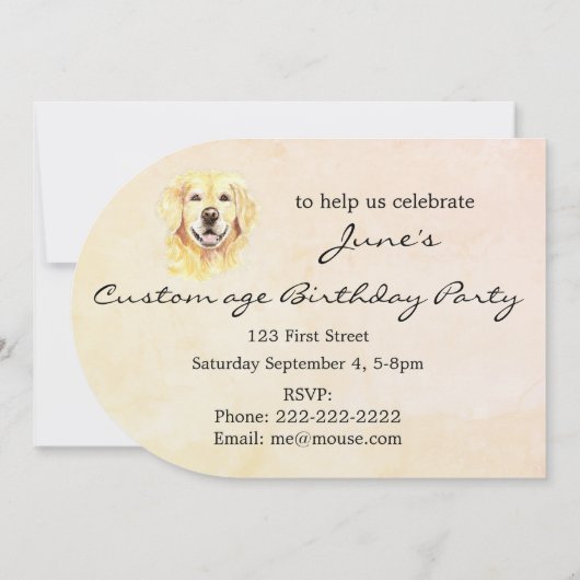 Aangepaste Leeftijd Verjaardag Golden Retriever Ho Kaart (Achterkant)
