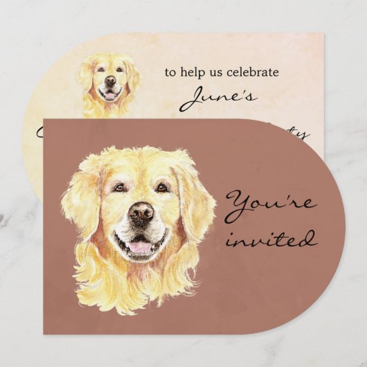 Aangepaste Leeftijd Verjaardag Golden Retriever Ho Kaart (Voorkant / Achterkant)