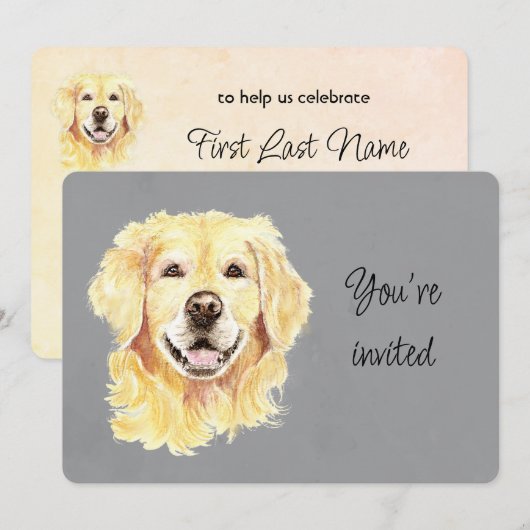 Aangepaste leeftijd verjaardag Goud Retriever Hond Kaart (Voorkant / Achterkant)