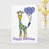 Aangepaste Leeftijd Verjaardag Kaart - Giraffe (Gele Bloem)