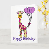 Aangepaste Leeftijd Verjaardag Kaart - Giraffe (Gele Bloem)