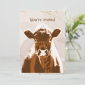 Aangepaste Leeftijd Verjaardagsfeest Bruin Koe Boe Kaart (Staand voorkant)