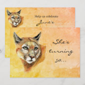 Aangepaste leeftijd verjaardagsfeest Nodig Cougar  Kaart (Voorkant / Achterkant)