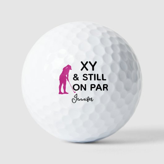 Aangepaste Leeftijd Vrouwen Golfer Grappig Geperso Golfballen (Voorkant)