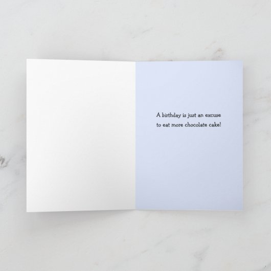 Aangepaste leeftijdsnaam blauwe retro verjaardag kaart (Binnen)