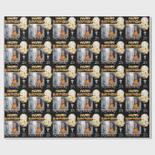 Aangepaste leeftijdsnaam en foto's met gelukkige v cadeaupapier (Vlak)