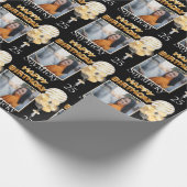 Aangepaste leeftijdsnaam en foto's met gelukkige v cadeaupapier (Hoek)