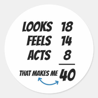 Aangepaste Leeftijdsvergelijking Grappige Geperson Ronde Sticker