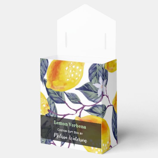 Aangepaste leemon Greenery Product Cadebox | Verpa Bedankdoosjes (Geopend)