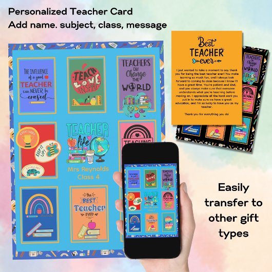 Aangepaste leerkracht dank je kaart brief citaten 