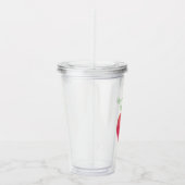 Aangepaste leerkracht Rode Waterverf Apple Acryl Drinkbeker (Rechts)