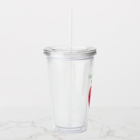Aangepaste leerkracht Rode Waterverf Apple Acryl Drinkbeker (Rechts)