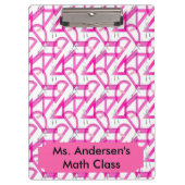 Aangepaste leerkrachten Roze Wiskunde-gereedschapp Klembord (Voorkant)
