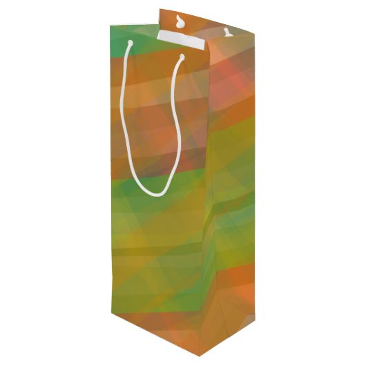 Aangepaste leerling-Apple met Waterverf Stripes Wijn Cadeautas (Achterkant Gekanteld)