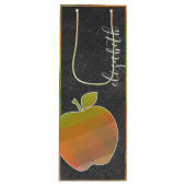 Aangepaste leerling-Apple met Waterverf Stripes Wijn Cadeautas (Voorkant)