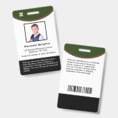 Aangepaste leerling kind foto naam logo streepjesc badge (Voor- en achterkant)