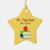 Aangepaste leerlingenboeken en Apple Keramisch Ornament (Rechts)