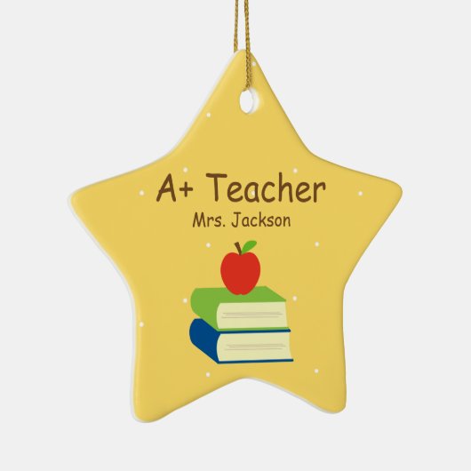 Aangepaste leerlingenboeken en Apple Keramisch Ornament (Rechts)