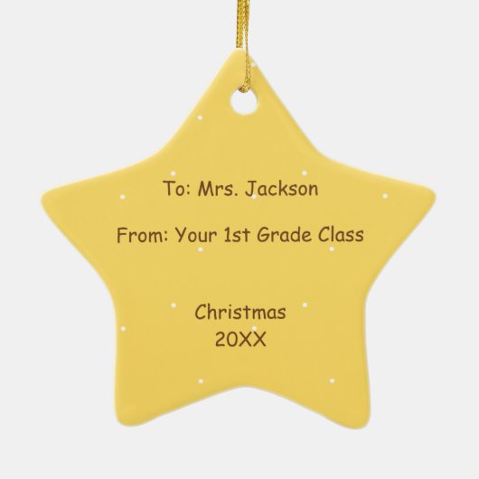 Aangepaste leerlingenboeken en Apple Keramisch Ornament (Achterkant)