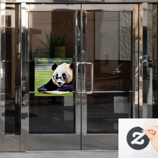 Aangepaste lees panda optometrie kantoor voordeur raamsticker (Kantoordeur)