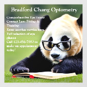 Aangepaste lees panda optometrie kantoor voordeur raamsticker (Vel)