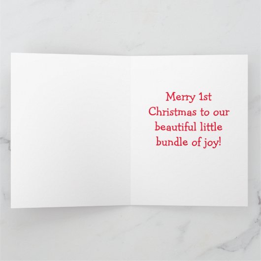 Aangepaste leeuw, eerste Kerstmis, Baby Blue Kaart (Binnen)