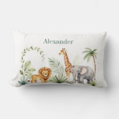 Aangepaste Leeuw Giraffe en Olifant Jungle Kussen (Voorkant)