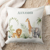 Aangepaste Leeuw Giraffe en Olifant Jungle Kussen (Deken)