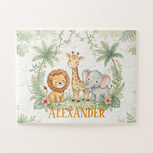 Aangepaste Leeuw Giraffe en Olifant Jungle Legpuzzel