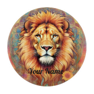 Aangepaste leeuw glas snijplank