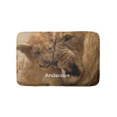 Aangepaste leeuw met Baby leeuw Badmat (Voorkant)