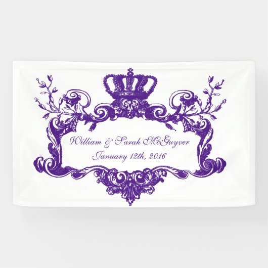 Aangepaste legant Regal Wedding Banner (Horizontaal)