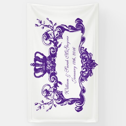 Aangepaste legant Regal Wedding Banner (Verticaal)