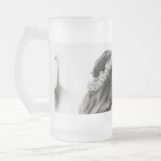 Aangepaste legante fotokalligrafie bruiloft matglas bierpul (Links)