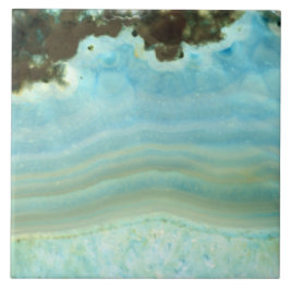 Aangepaste lege Aqua Blue Agate Crystal Patronen Tegeltje